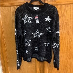 Black Star Patterned Sweater